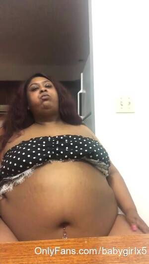 ebony ssbbw fetish - Fat Girl Fetish: ebony stuffing big ball belly - ThisVid.com