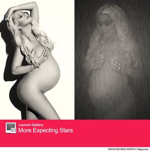 christina aguilera pregnant naked - Christina Aguilera Shows Off BIG Baby Bump in Fully Naked Photo Shoot!