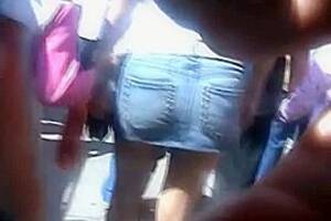 juicy upskirt voyeur - A heavenly juicy piece of ass on an upskirt voyeur video, full Amateur porn  video (Jan