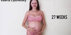 hot nude pregnant progression - Pregnant Girl with Big Baby Bump and Striped Bikini Belly Progression -  Tnaflix.com