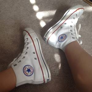 Converse Leather Porn - White leather hightop converse