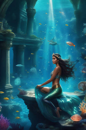 hq bollywood actresses naked - under water nude bollywood actress Deepika Padukone as mermaid art by  mansoor ali\