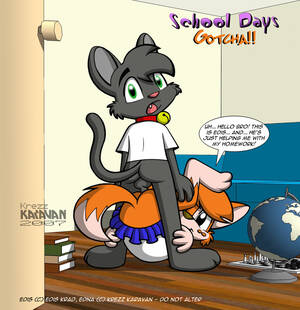 Gay Furry Cub Forced Porn - e621 2007 anthro cat collar cub duo edis edna_(school_days) feline female  krezz_karavan male